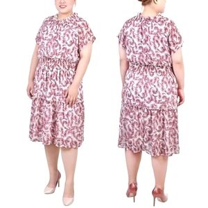 NWT NY COLLECTION PAISLEY PRINT SMOCKED WAIST DRESS